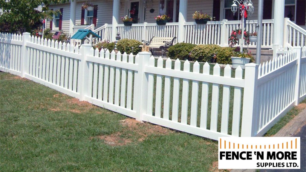 Cloverdale 4 white picket vinyl fence