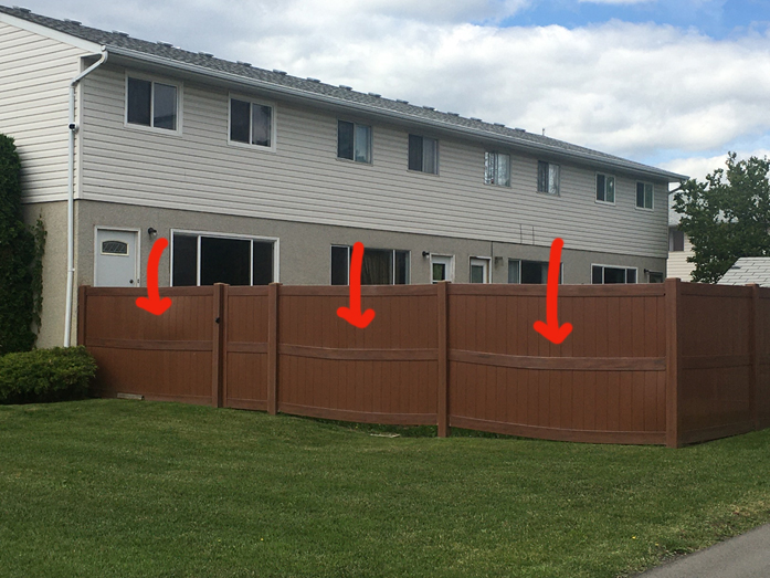 Image of Vinyl fence bowing and sagging